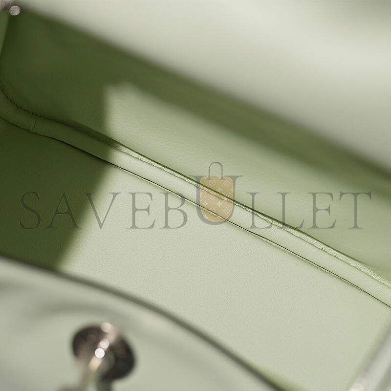 HERMES MASTER MINI LINDY 20 VERT FIZZ SWIFT PALLADIUM HARDWARE (19*12.5*9cm)